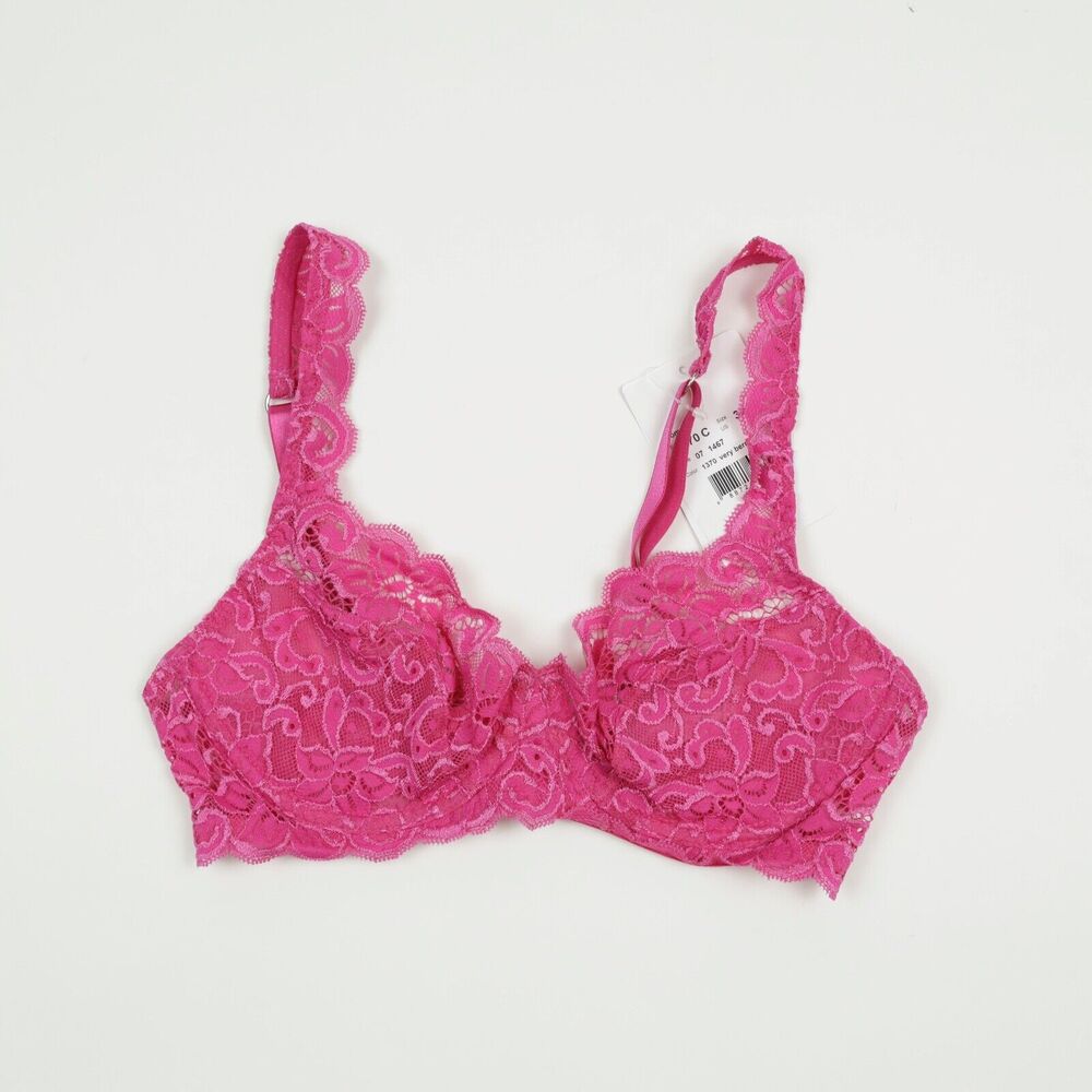 Hanro Luxury Moments Lace Unlined Underwire Bra Pink Size 34B 0483